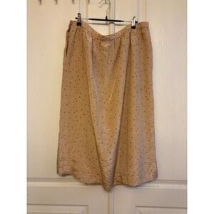 Schrader Sport Vintage Tan Confetti Print Midi Skirt Geometric Triangles Sz 34